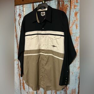 Cumberland Outfitters Vintage Colorblock Pearl Snap Western Shirt Size XXL